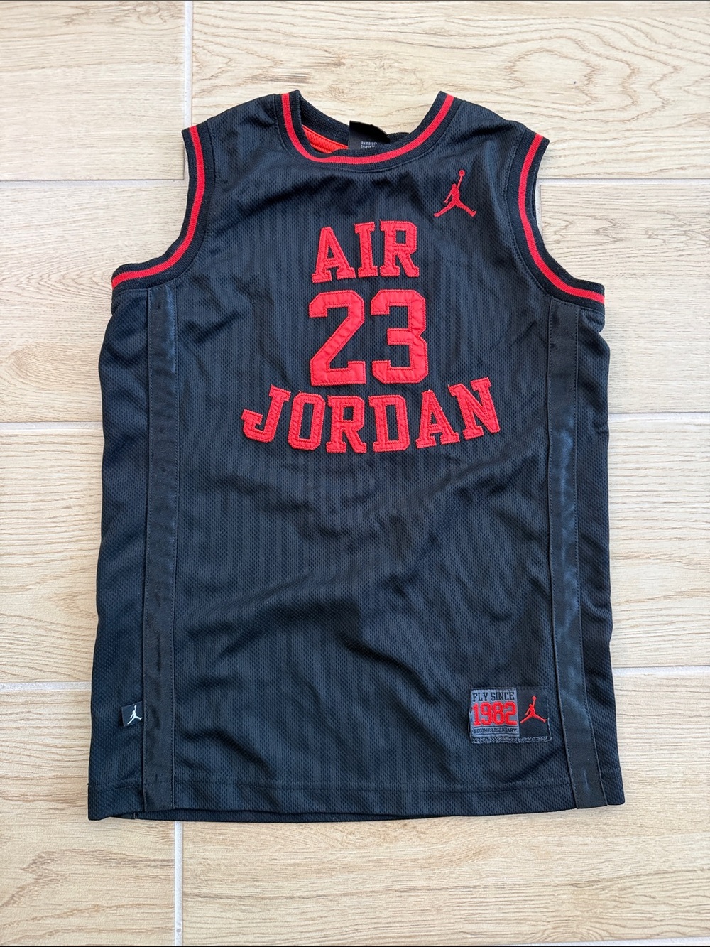 Jordan Boys Black & Red 'Air 23' Basketball Jersey